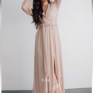 Baltic Born XL long sleeve long dress Champagne Sparkle